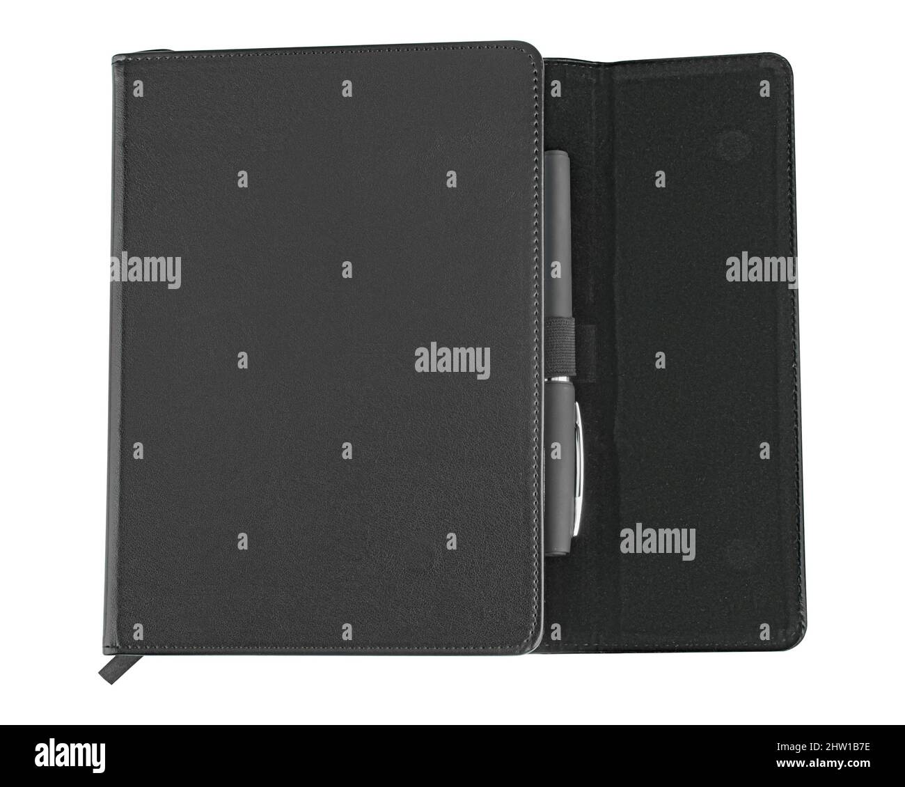 stationery notepad and pen, isolated on white background Stock Photo ...