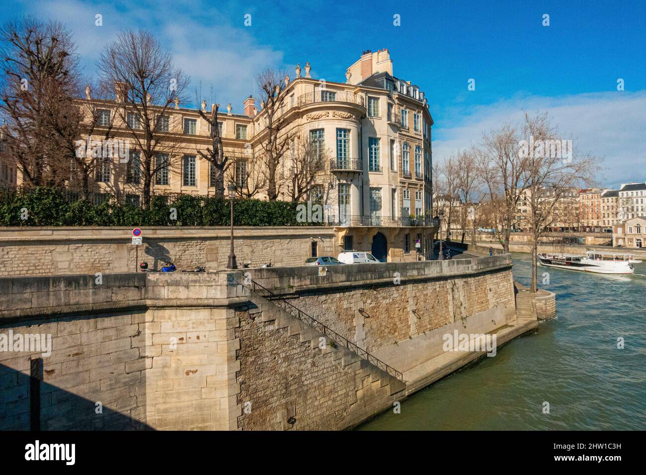 France, Paris, Ile Saint-Louis, Hotel Lambert, built in 1640 by Louis Le Vau, bought by Xavier Niel in February 2022 Stock Photo