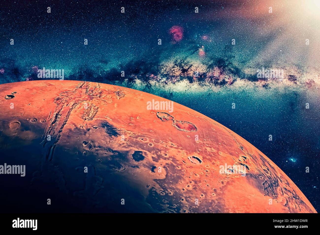 Artist view of the Mars planet Stock Photo