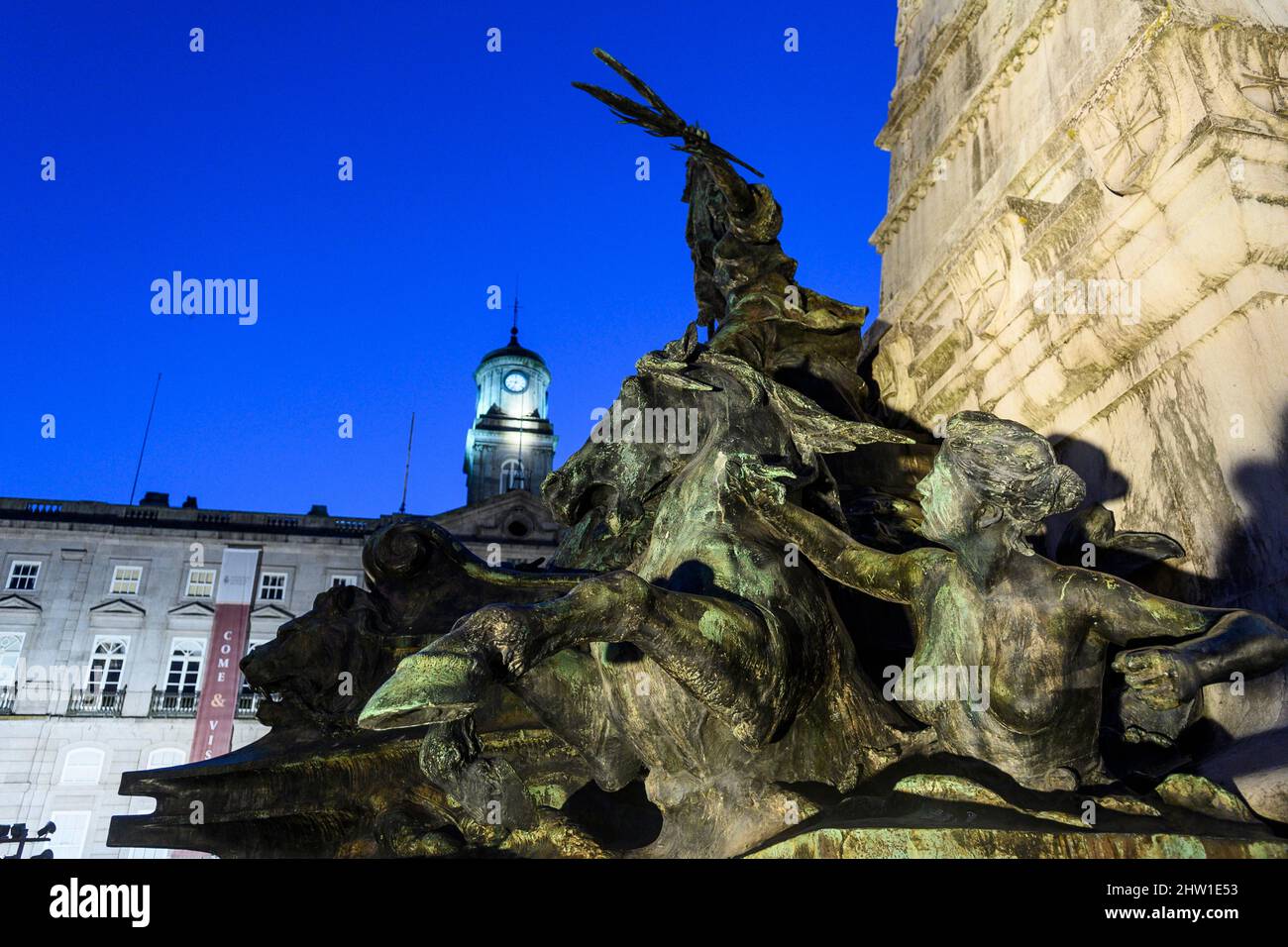 Portugal, Porto, Ribiera quarter, do Infante D.Henrique Square Stock Photo