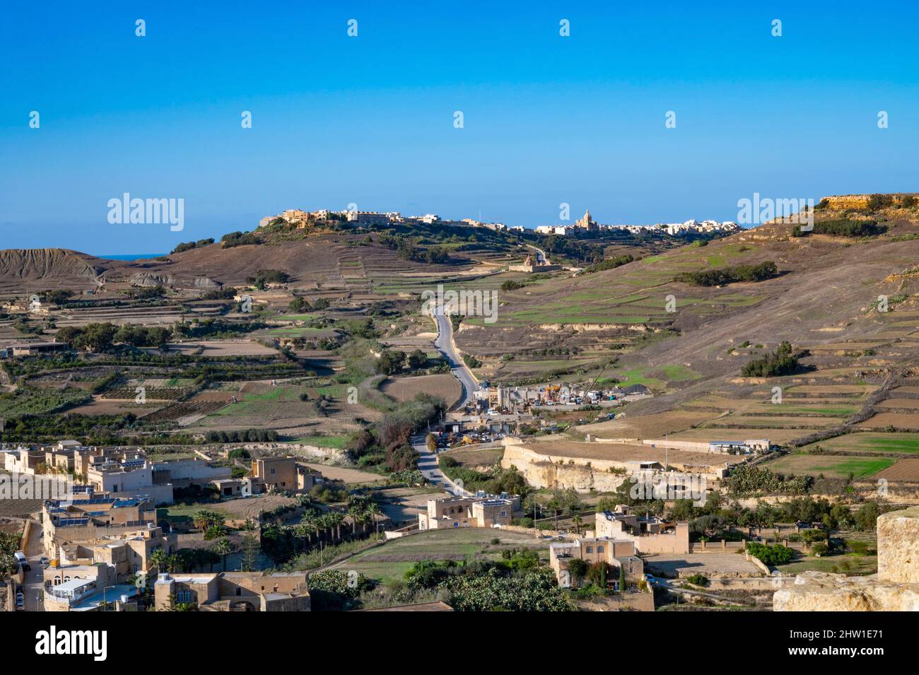 Malta, Gozo island, view from Il Kastell of Victoria (Rabat), Stock Photo