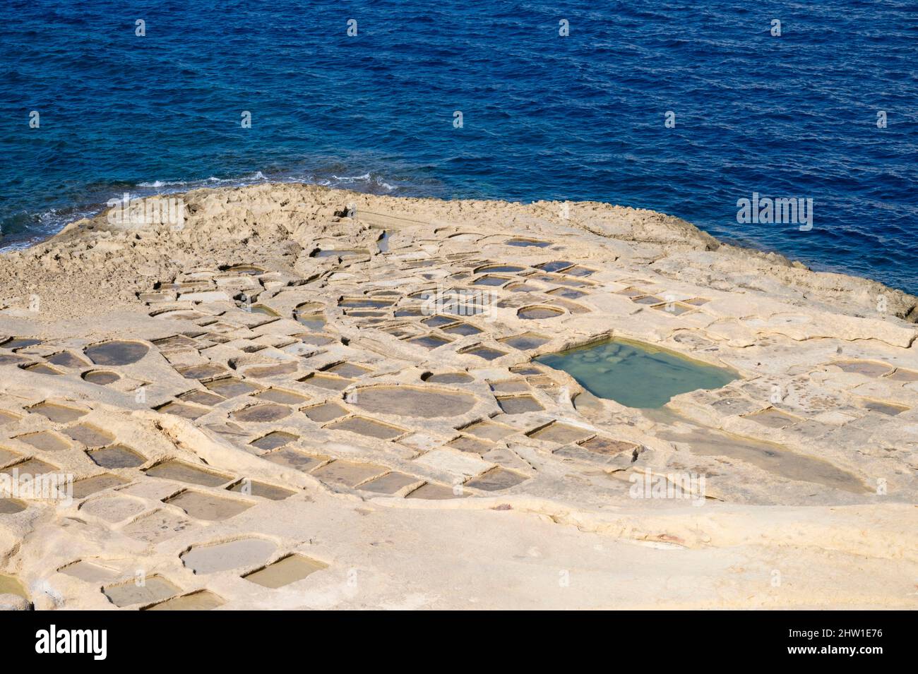 Malta, Gozo island, Xlendi, old salines of Xlendi Stock Photo