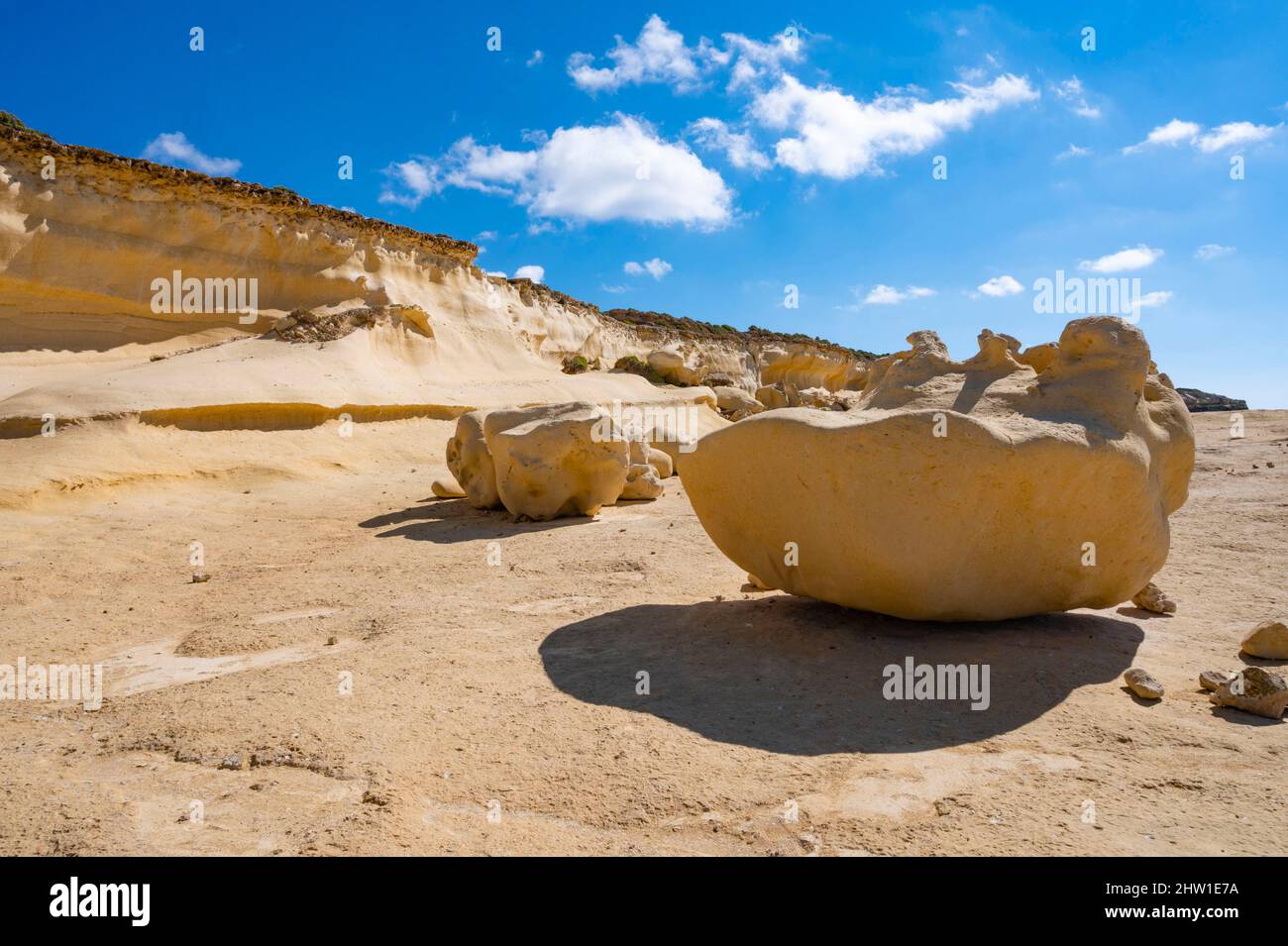 Malta, Gozo island, cliffs of Xlendi Stock Photo