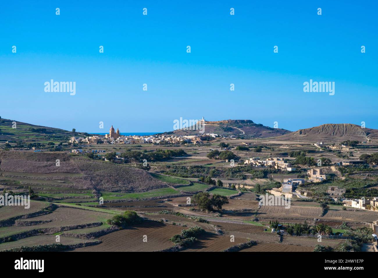 Malta, Gozo island, view from Il Kastell of Victoria (Rabat), Stock Photo