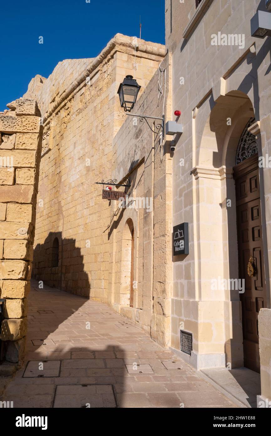 Malta, Gozo island, Victoria (Rabat) , Alley of the Citadel Stock Photo