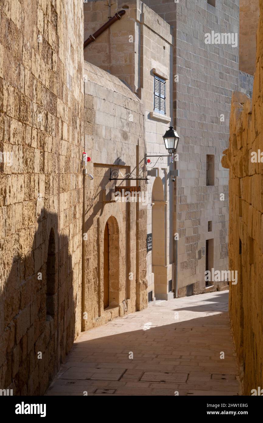 Malta, Gozo island, Victoria (Rabat) , Alley of the Citadel Stock Photo