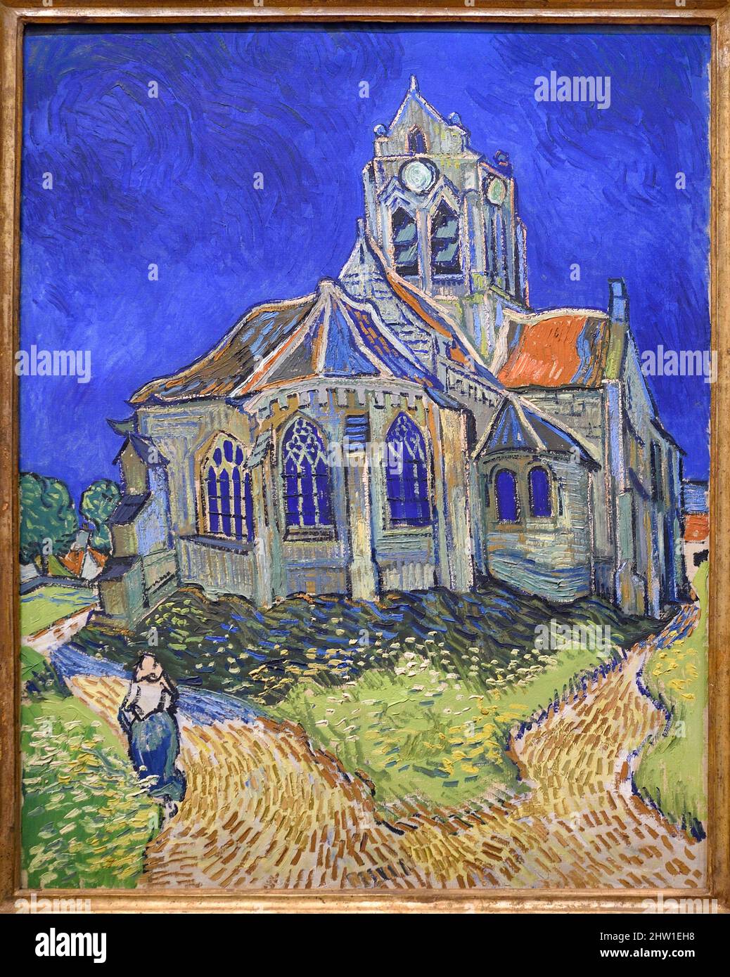 France, Paris, Orsay museum, The Church of Auvers-sur-Oise, view of the chevet (1890) by Vincent Van Gogh Stock Photo