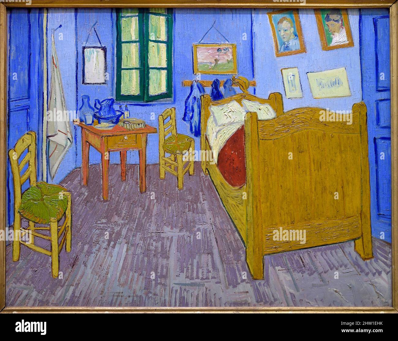 France, Paris, Orsay museum, Van Gogh's Bedroom in Arles (1889) by Vincent Van Gogh Stock Photo