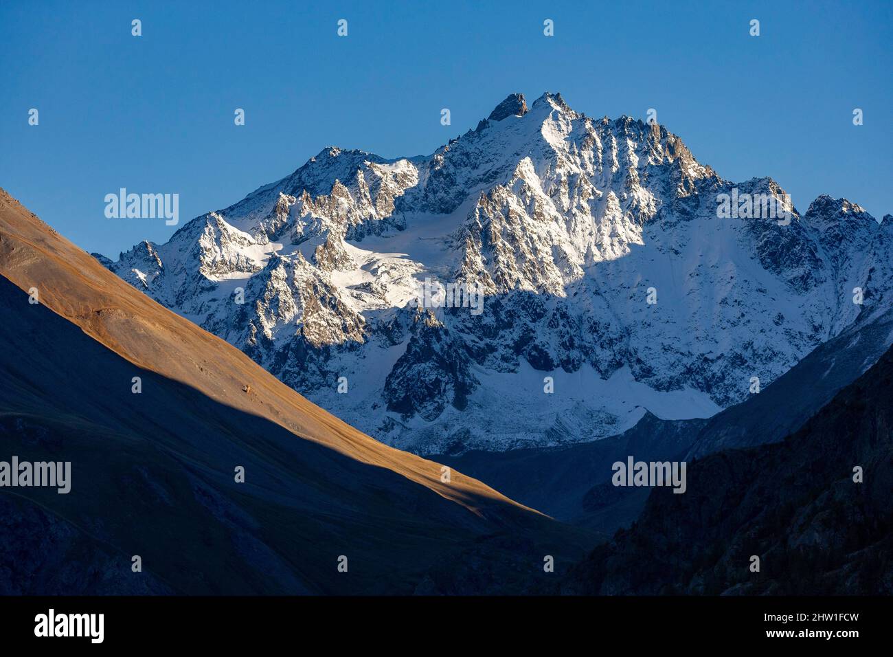 France, Hautes-Alpes, Ecrins national park, the summit of Pic des Agneaux (3663 m) Stock Photo