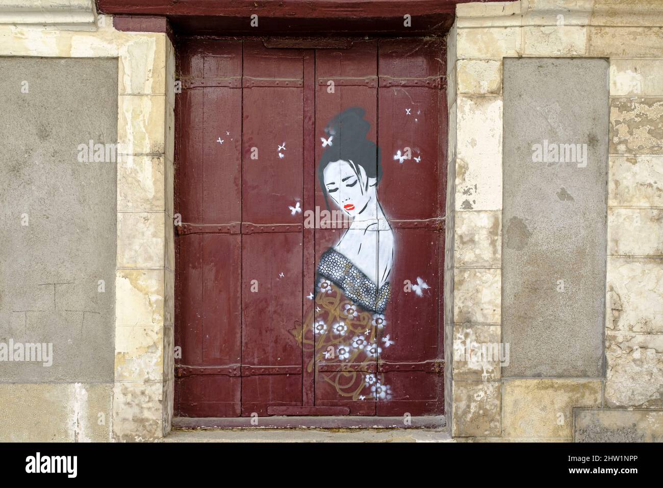 France, Indre et Loire, Loire valley on the World heritage list of UNESCO, Tours, street art Stock Photo