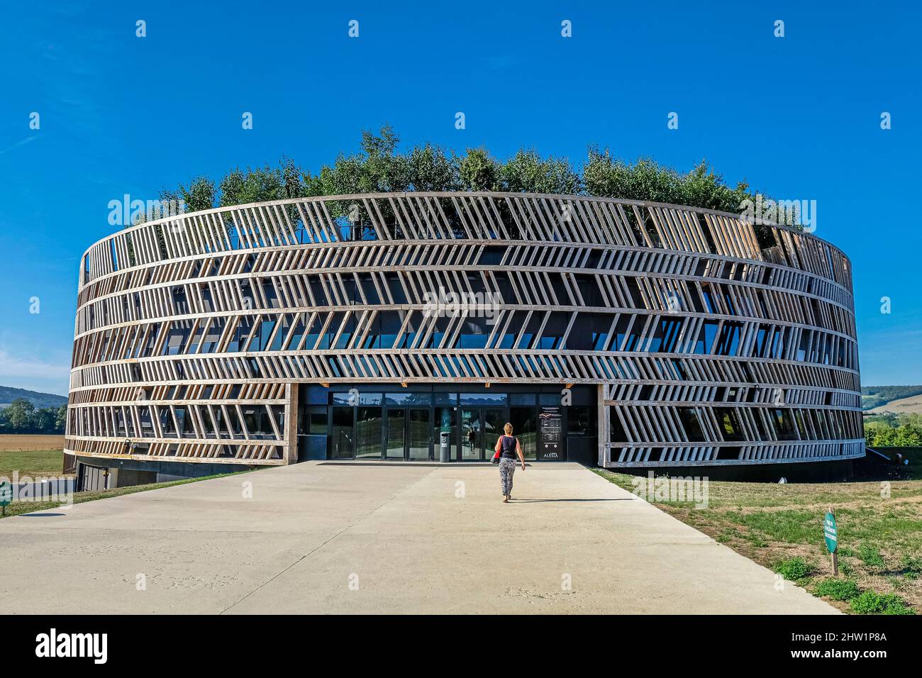 France, Cote d'Or, Alise Sainte Reine, MuseoParc d'Alesia by Bernard Tschumi in the plain of the final battle Stock Photo