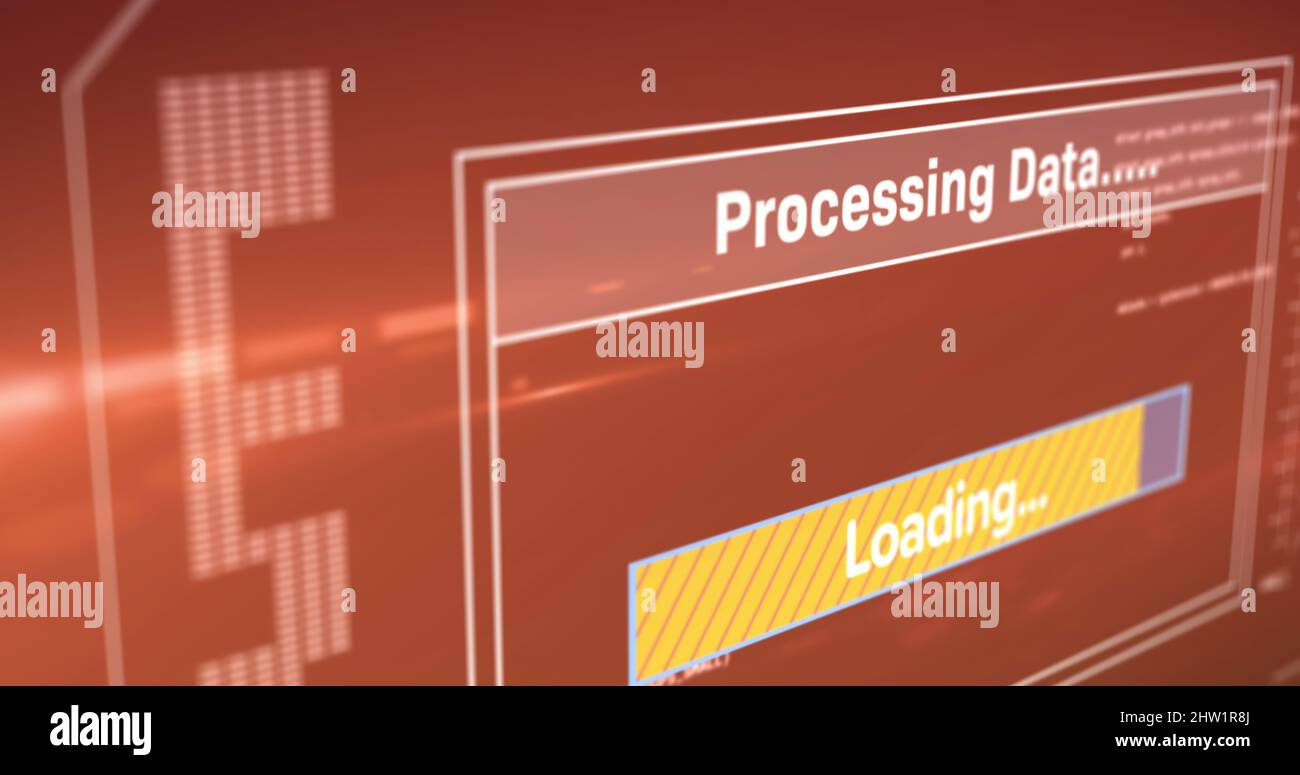 Image of data processing and loading over digital screen Stock Photo ...