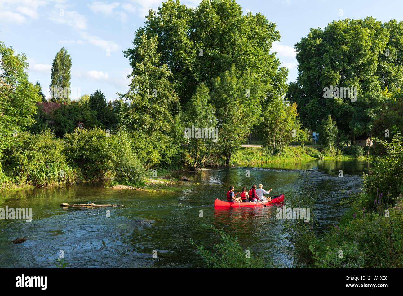 France, Aube, La Cote des Bar, Mussy sur Seine, river La Seine, kayak Stock Photo