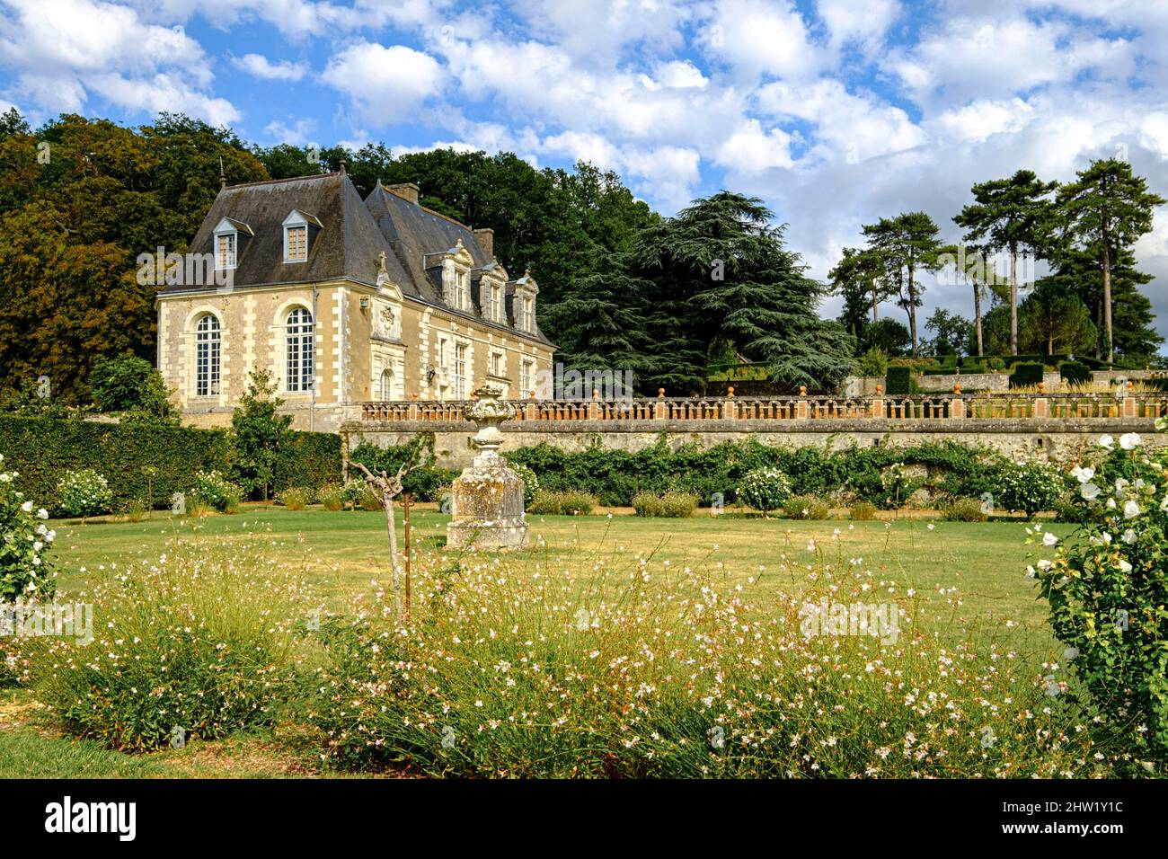 France, Indre et Loire, Loire Valley, Chan?ay, Castle and Gardens of Valmer, 16 th century, renaissance style Stock Photo