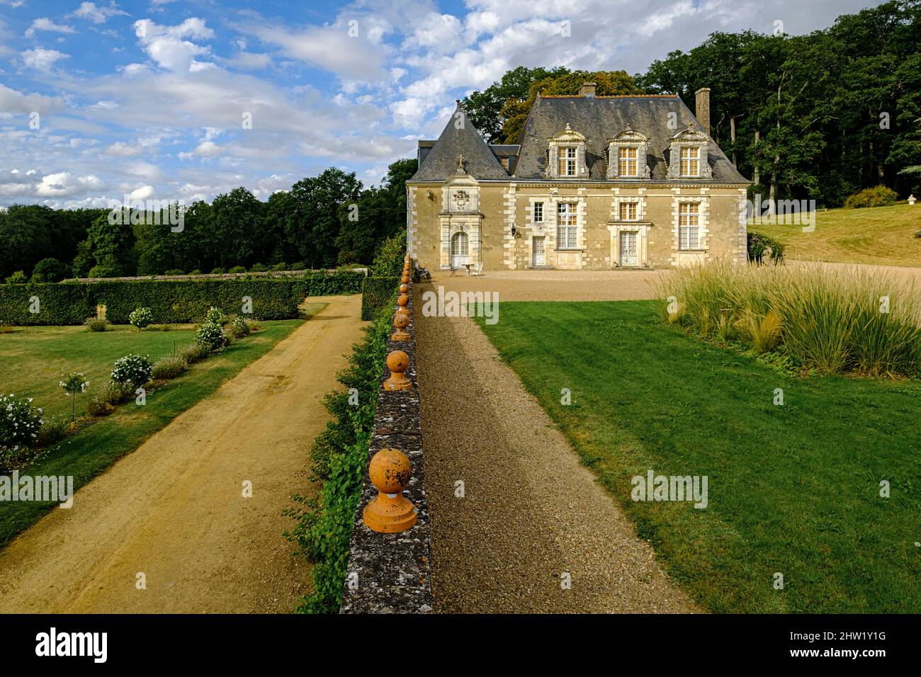 France, Indre et Loire, Loire Valley, Chan?ay, Castle and Gardens of Valmer, 16 th century, renaissance style Stock Photo