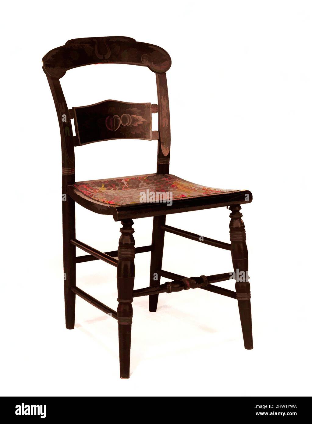 Art inspired by Side Chair 1825 28 Made in Hitchcocksville Connecticut United States American Wood 34 3 4 x 17 7 8 x 19 in. 88.3 x 45.4 x 48.3 cm Furniture Lambert Hitchcock 1795 1852