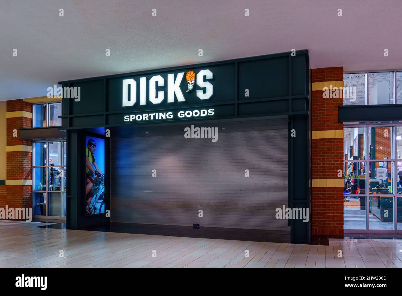 New Hartford, New York - Mar 1, 2022: Closeup View of DICK'S SPORTING GOODS Storefront inside Sangertown Store. Stock Photo