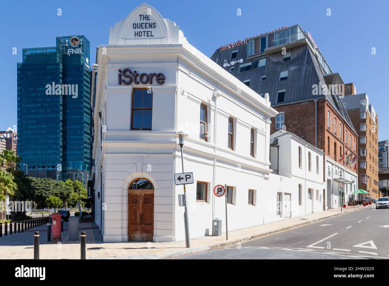 Cape Town, South Africa, 26th February - 2022:City scape with view of historical building turned into retail store. Stock Photo