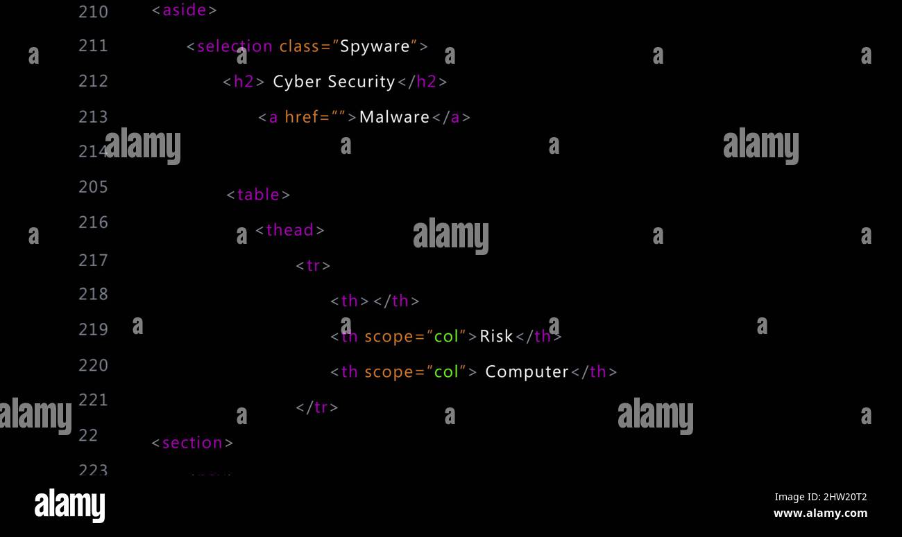 Image of computer data processing over black background Stock Photo - Alamy