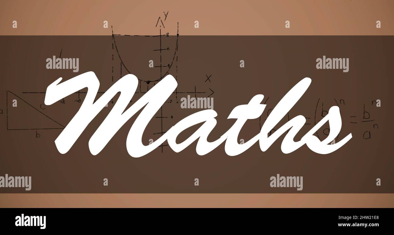 Image of math text over mathematical equations on brown background ...
