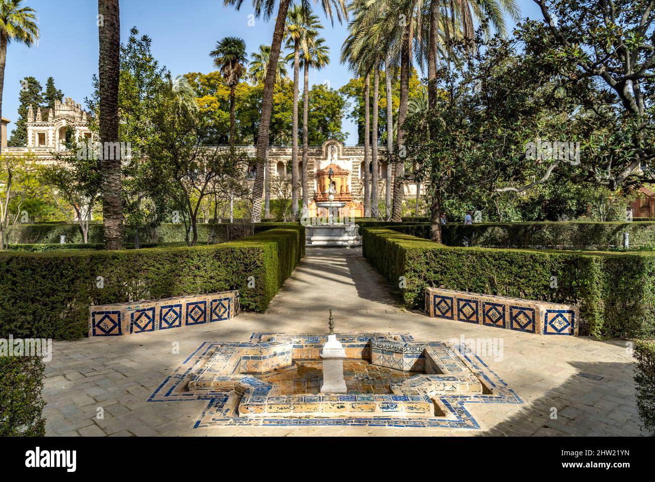Brunnen in den Gartenanlagen des Königspalast Alcázar, Sevilla