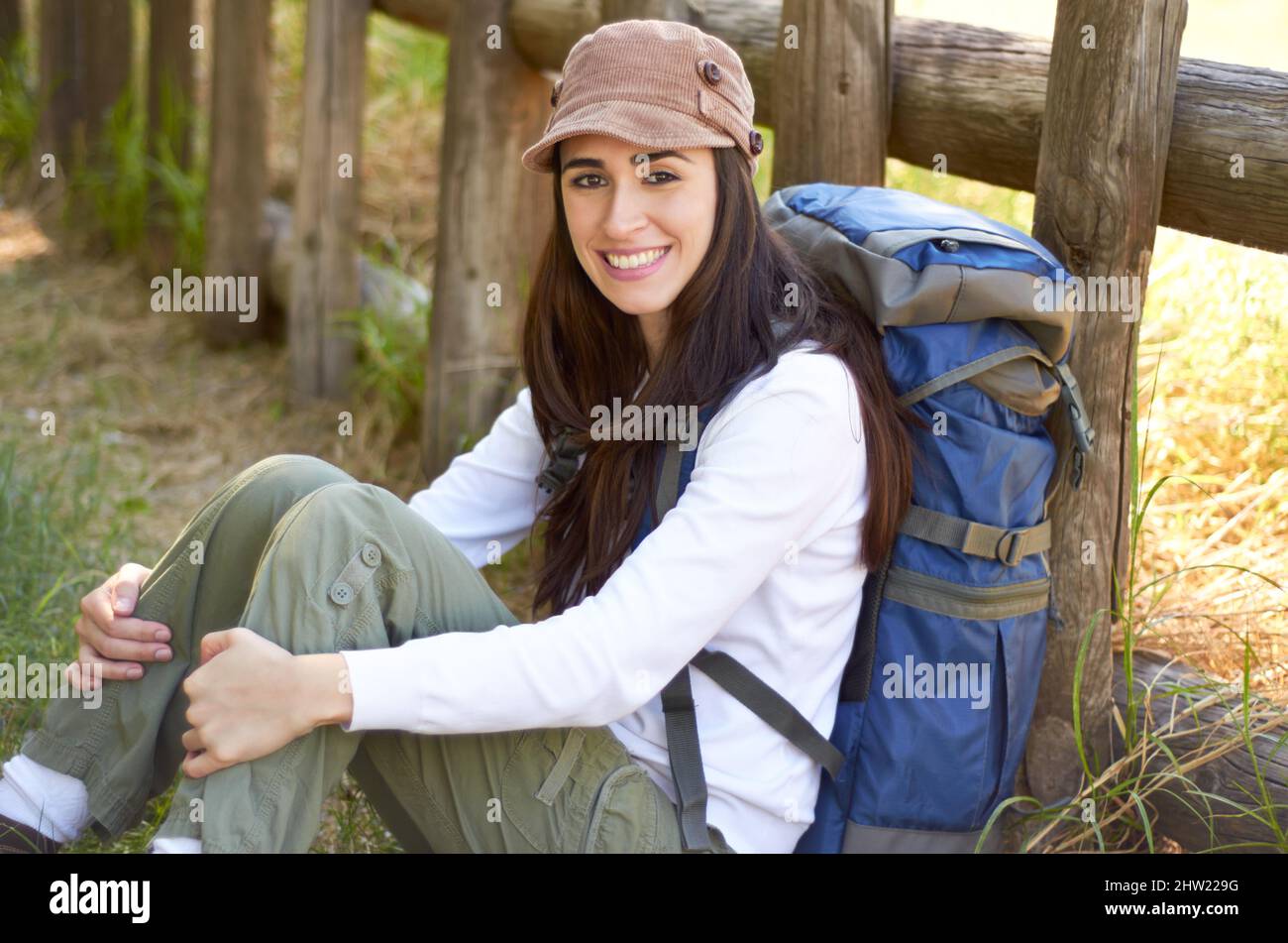 Young hiker woman backpack hi-res stock photography and images - Alamy