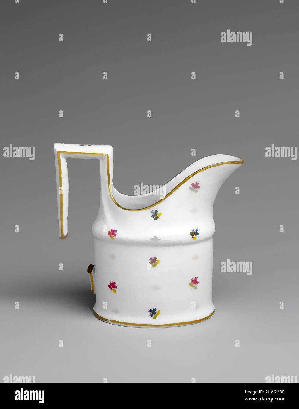 Art inspired by Cream Pitcher, ca. 1780, Made in France, French, possibly, Porcelain, H. 4 3/8 in. (11.1 cm), Ceramics, Classic works modernized by Artotop with a splash of modernity. Shapes, color and value, eye-catching visual impact on art. Emotions through freedom of artworks in a contemporary way. A timeless message pursuing a wildly creative new direction. Artists turning to the digital medium and creating the Artotop NFT Stock Photo