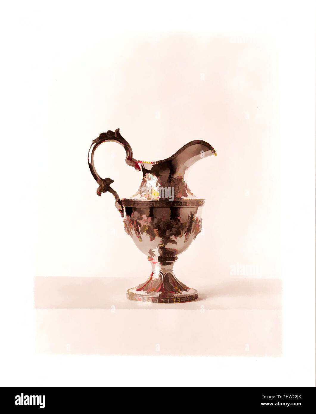 Art inspired by Creamer, 1835–45, Made in Philadelphia, Pennsylvania, United States, American, Silver, Overall: 8 11/16 x 6 9/16 x 4 5/16 in. (22.1 x 16.7 x 11 cm); 16 oz. 6 dwt. (506.8 g), Silver, Robert and William Wilson (active ca. 1825–ca6, Classic works modernized by Artotop with a splash of modernity. Shapes, color and value, eye-catching visual impact on art. Emotions through freedom of artworks in a contemporary way. A timeless message pursuing a wildly creative new direction. Artists turning to the digital medium and creating the Artotop NFT Stock Photo