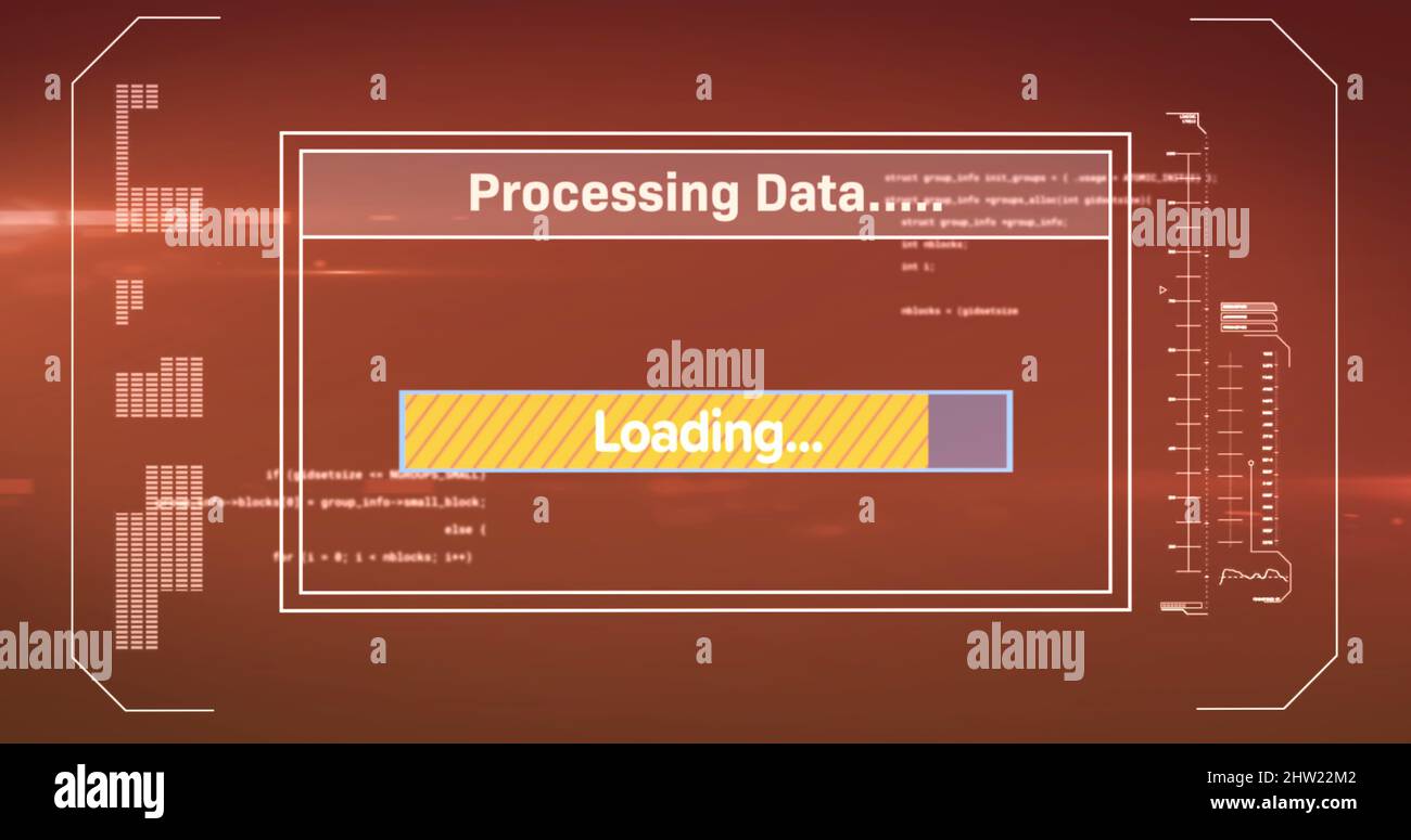 Data Processing Loading Ui Image of data processing with loading bar on red background Stock Photo ...