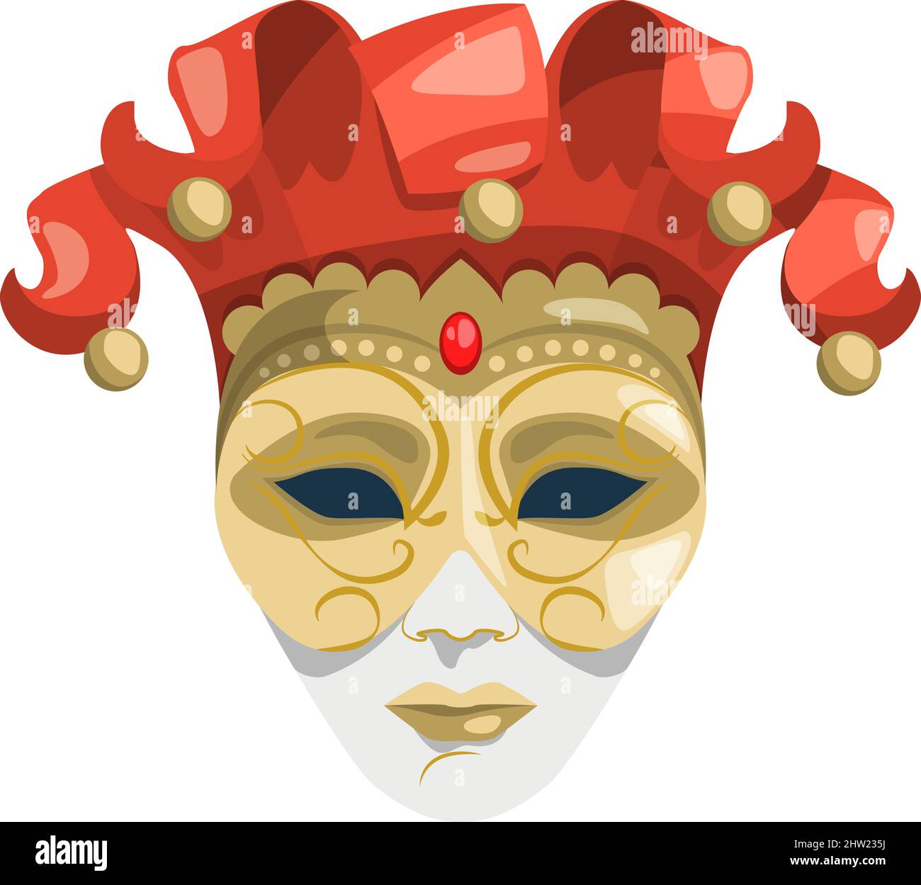 Venetian mask icon. Traditional Italian culture festival symbol Stock