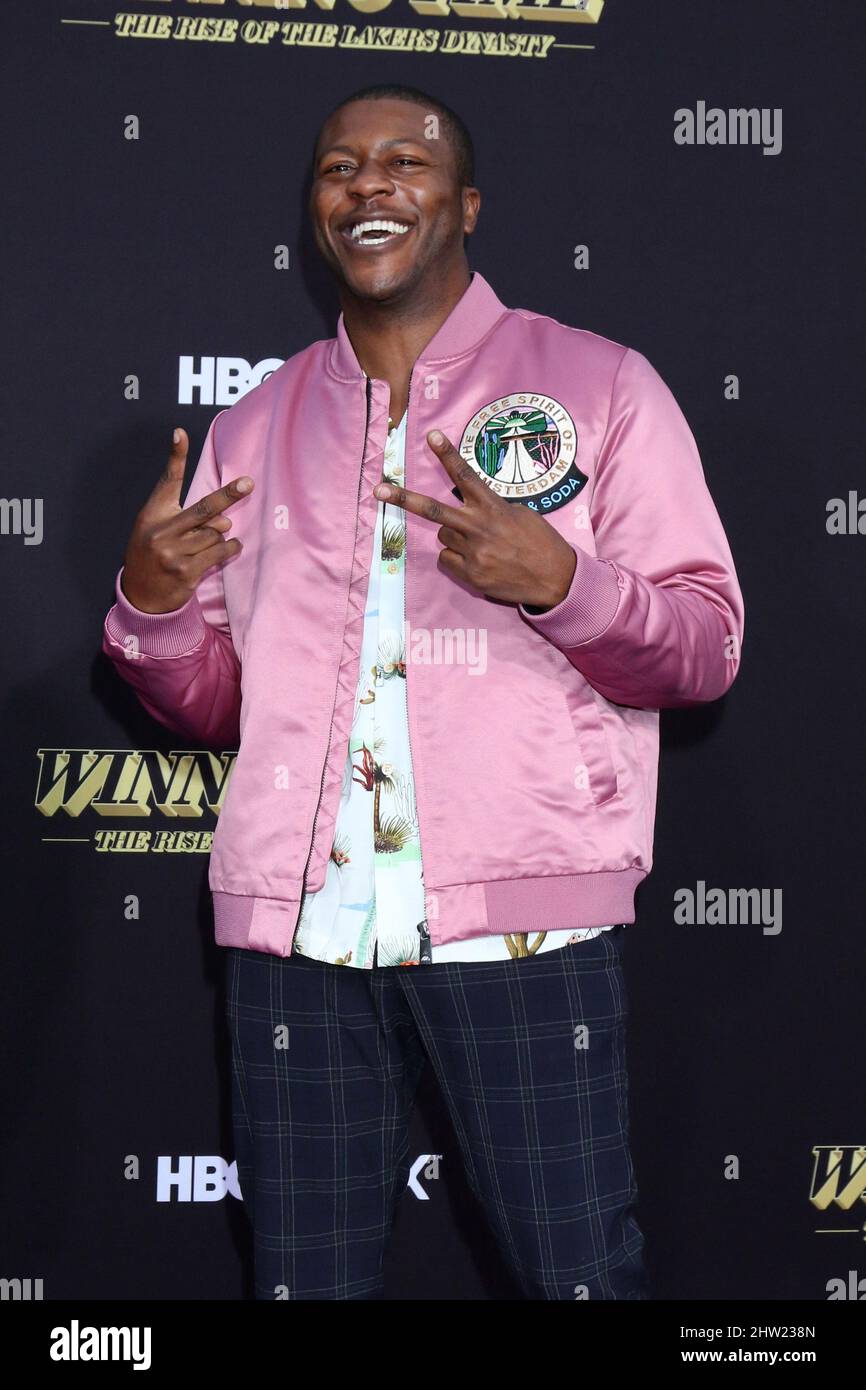 Los Angeles, USA. 02nd Mar, 2022. LOS ANGELES - MAR 2: Edwin Hodge at the Winning Time - The Rise of The Lakers Dynasty LA Premiere at Ace Hotel on March 2, 2022 in Los Angeles, CA (Photo by Katrina Jordan/Sipa USA) Credit: Sipa USA/Alamy Live News Stock Photo