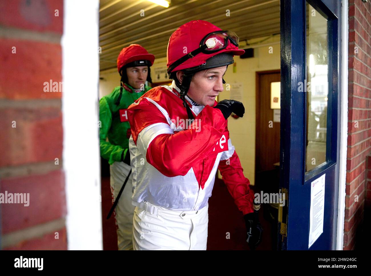 Jockey Jamie Moore prior to competing in the Wye Valley Brewery Novicesâ€™ Handicap Hurdle at Ludlow Racecourse. Picture date: Thursday March 3, 2022. Stock Photo