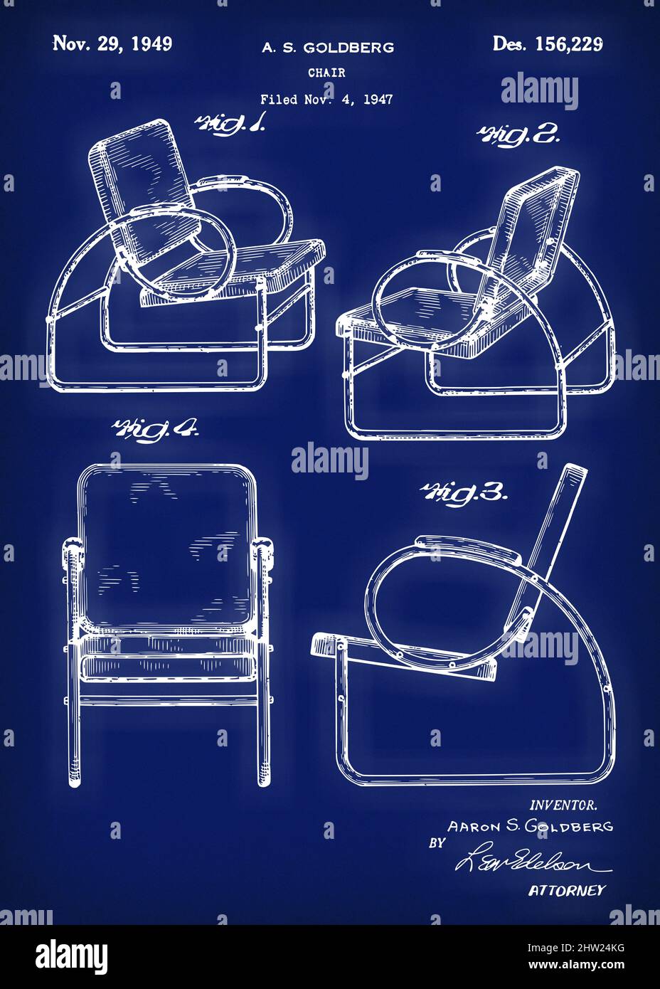1949 Bunting Glider Chair Patent Art Stock Photo