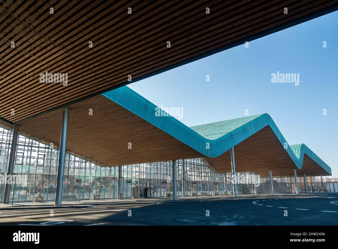 Vitoria-Gasteiz bus station designed by Mozas Aguirre, Vitoria, Araba, Spain Stock Photo