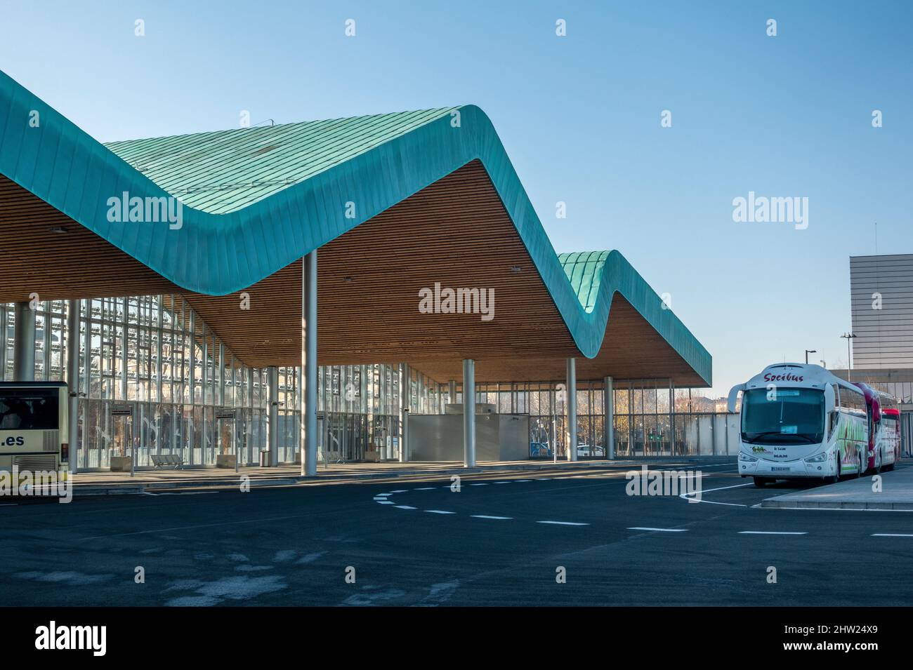 Vitoria-Gasteiz bus station designed by Mozas Aguirre, Vitoria, Araba, Spain Stock Photo