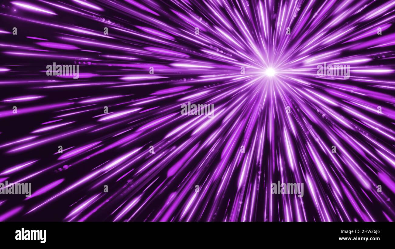 Bright star emits colored lines. Animation. White dot emits bright and