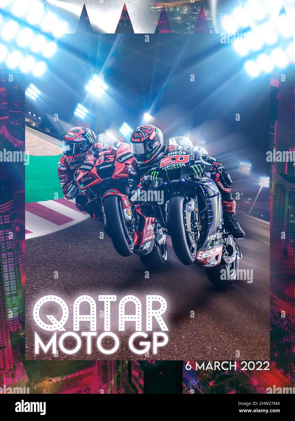 Qatar Moto Grand Prix 2022 Race Poster Stock Photo - Alamy