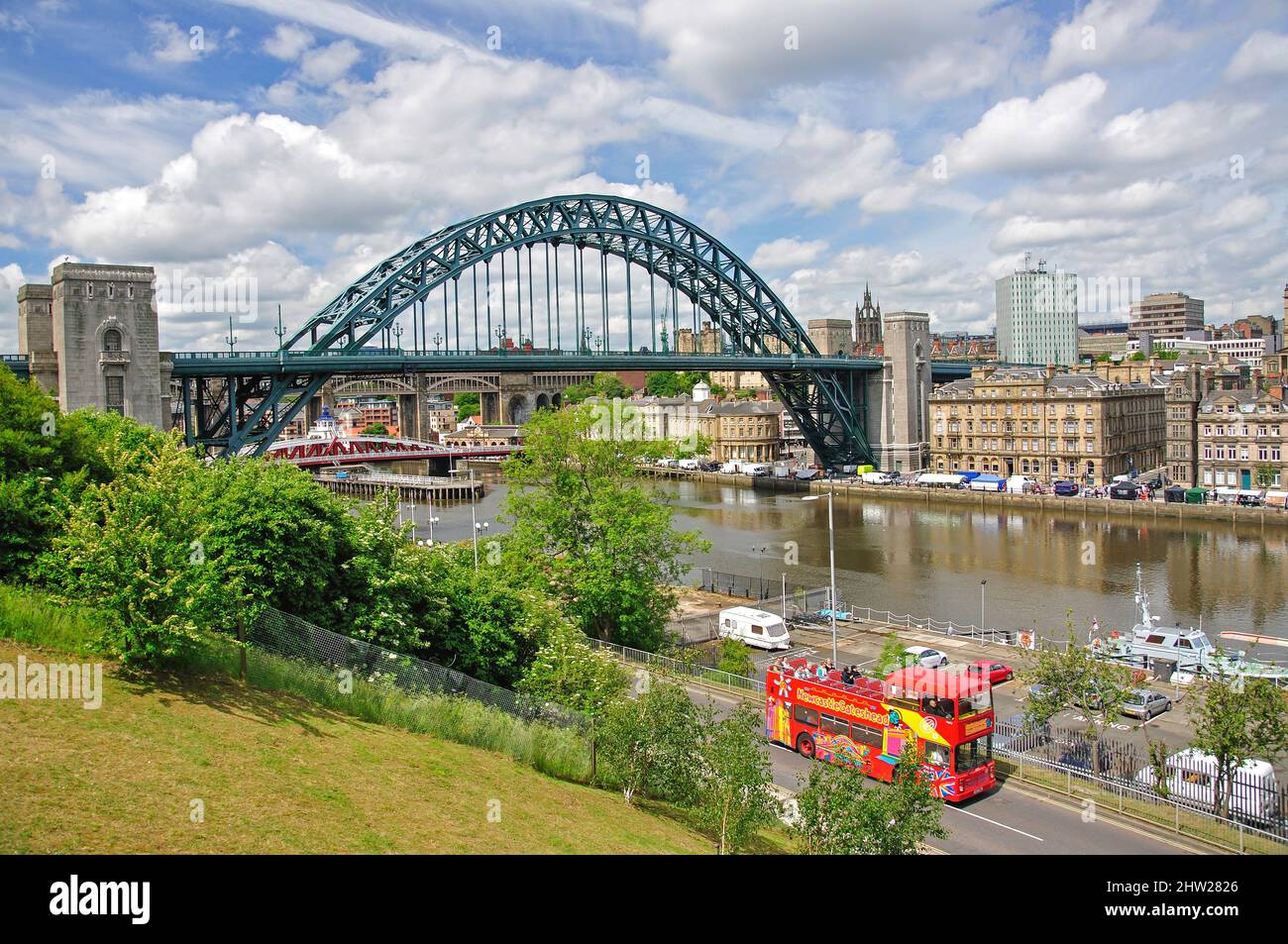 City view across River Tyne, Newcastle upon Tyne, Tyne and Wear, England, United Kingdom Stock Photo