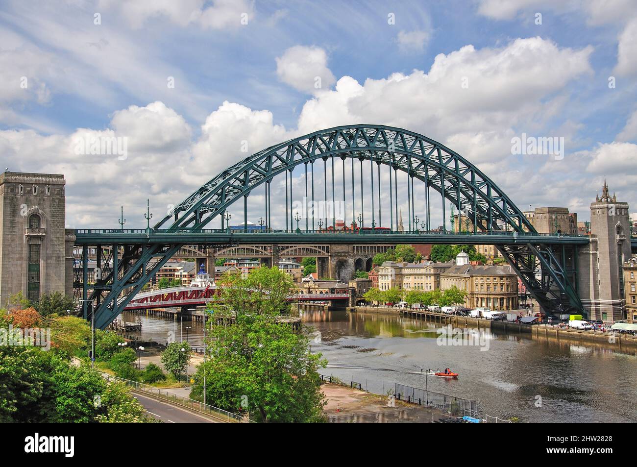 City view across River Dee, Newcastle upon Tyne, Tyne and Wear, England, United Kingdom Stock Photo