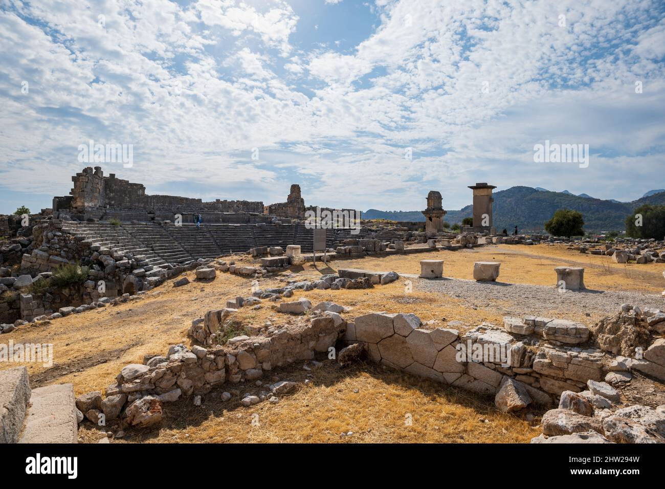 Xanthos archeological site in Turkey. Xanthos, which was the capital of ancient Lycia and is on the UNESCO World Heritage Sites list. Stock Photo