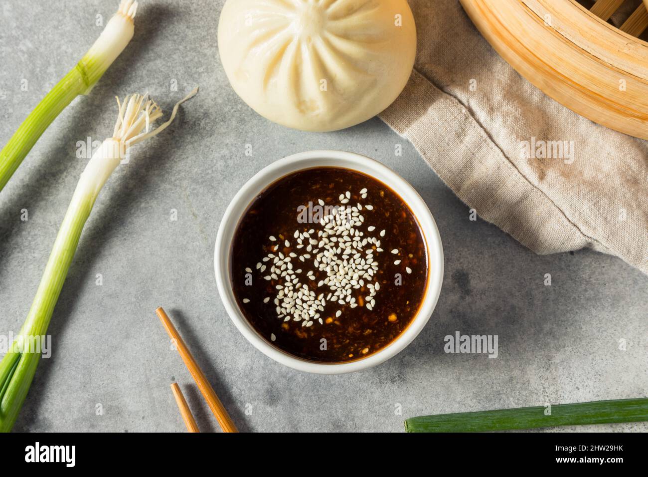 Savory Homemade Chinese Dipping Sauce with Soy and Sesame Stock Photo Alamy