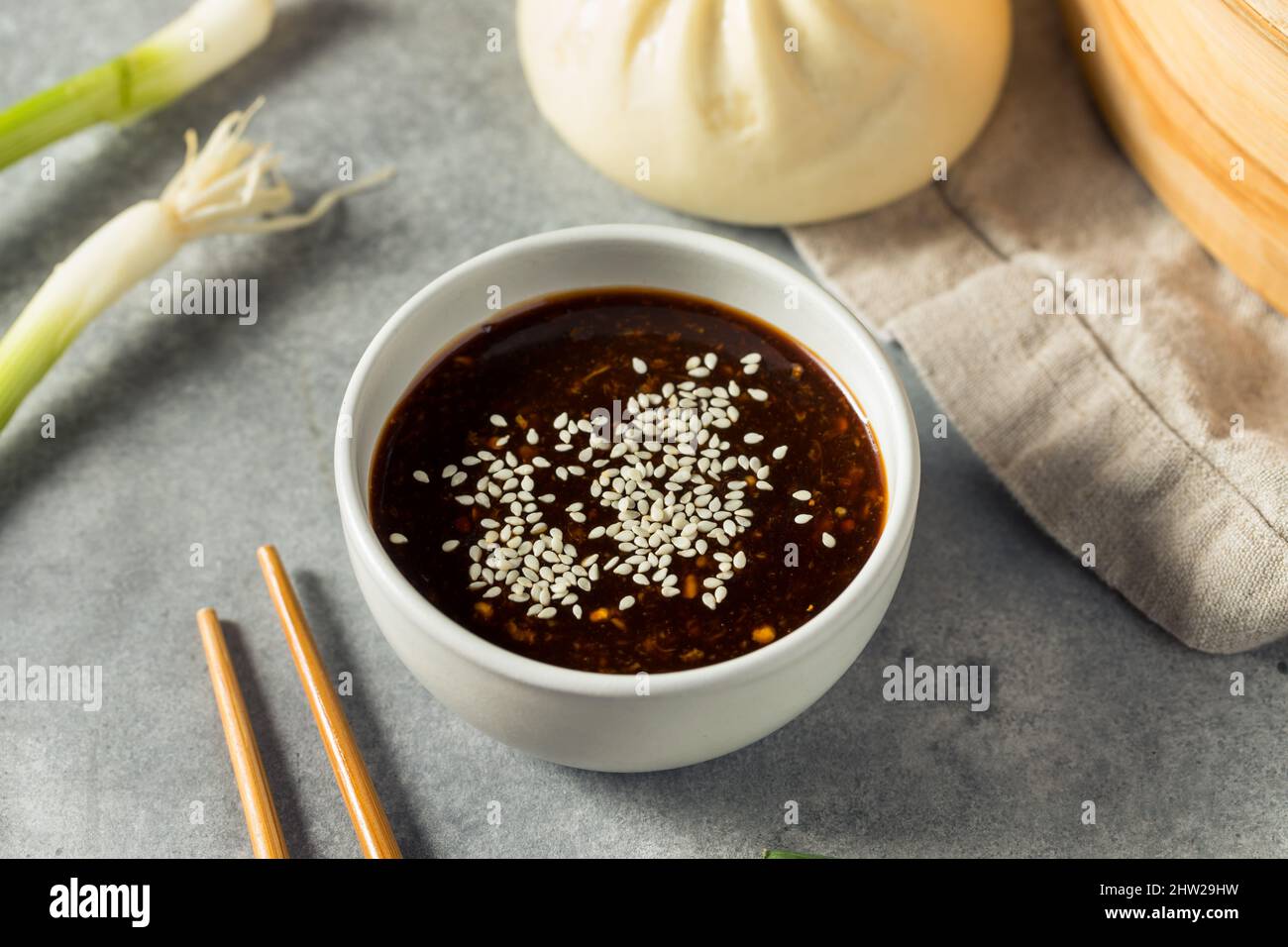 Savory Homemade Chinese Dipping Sauce with Soy and Sesame Stock Photo Alamy