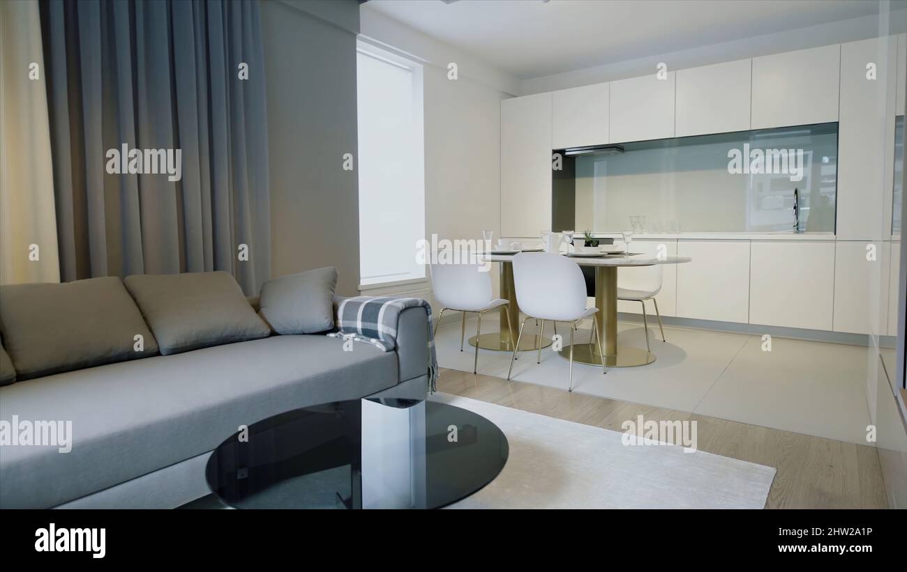 Visual Reference: Beautiful New Studio Flat With A Kitchen Transforming Into A