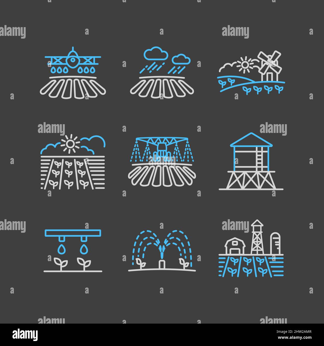 Farm Field icon. Agriculture irrigation sign. Graph symbol for your web ...