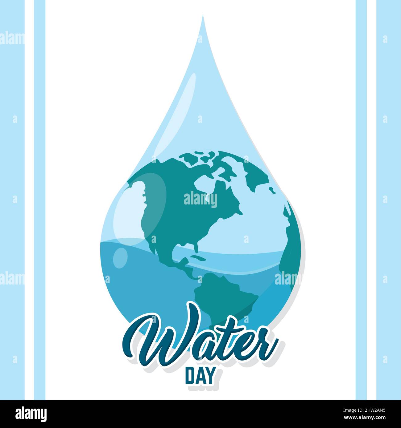 Water day poster earth globe on water drop Vector illustration Stock ...