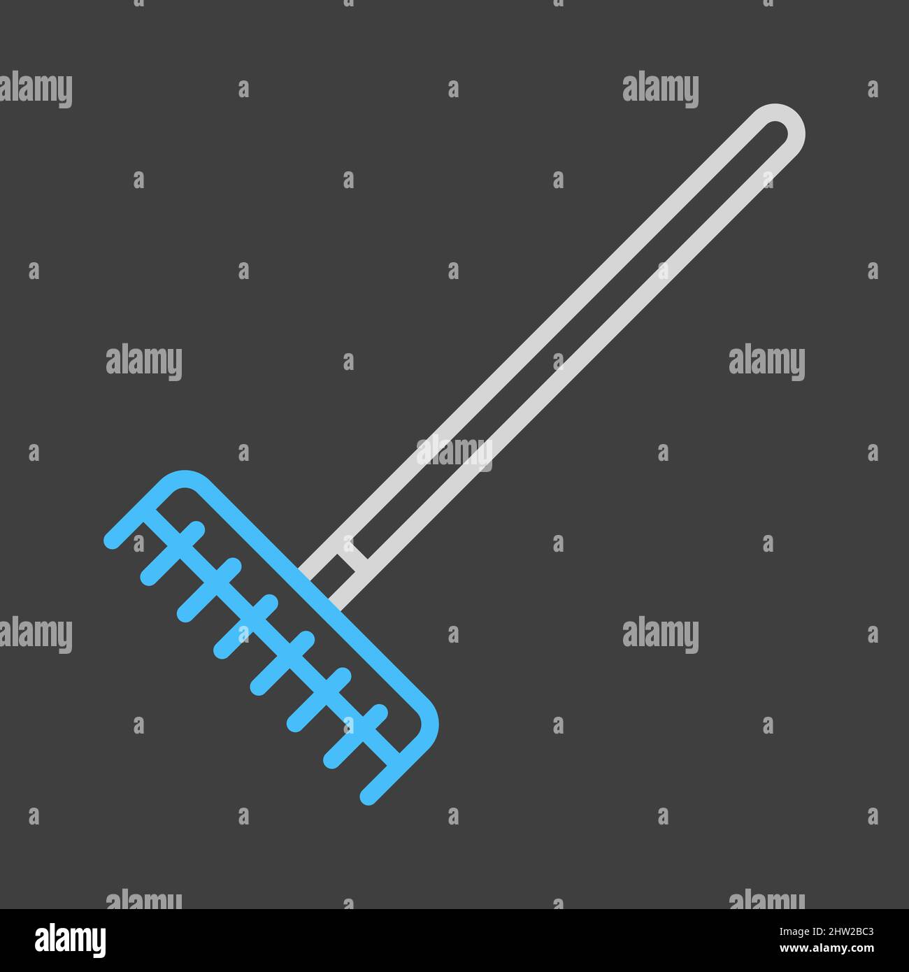 Garden rake vector isolated icon. Graph symbol for agriculture, garden ...