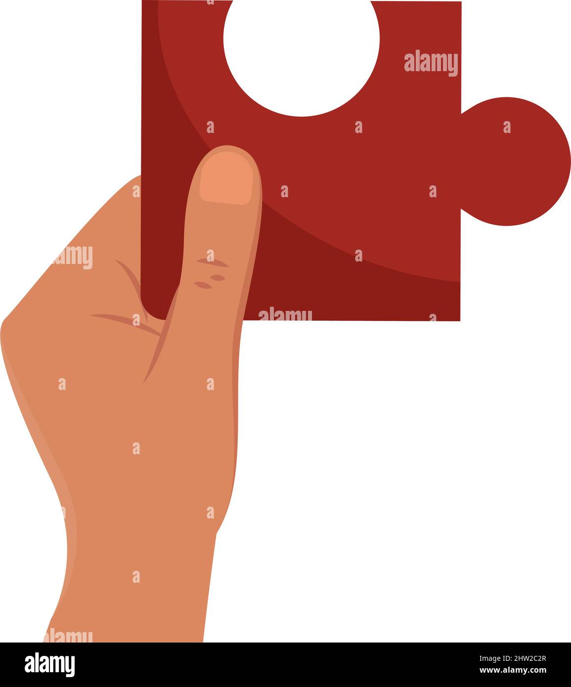 Isolated hand holding a piece of puzzle Vector illustration Stock ...