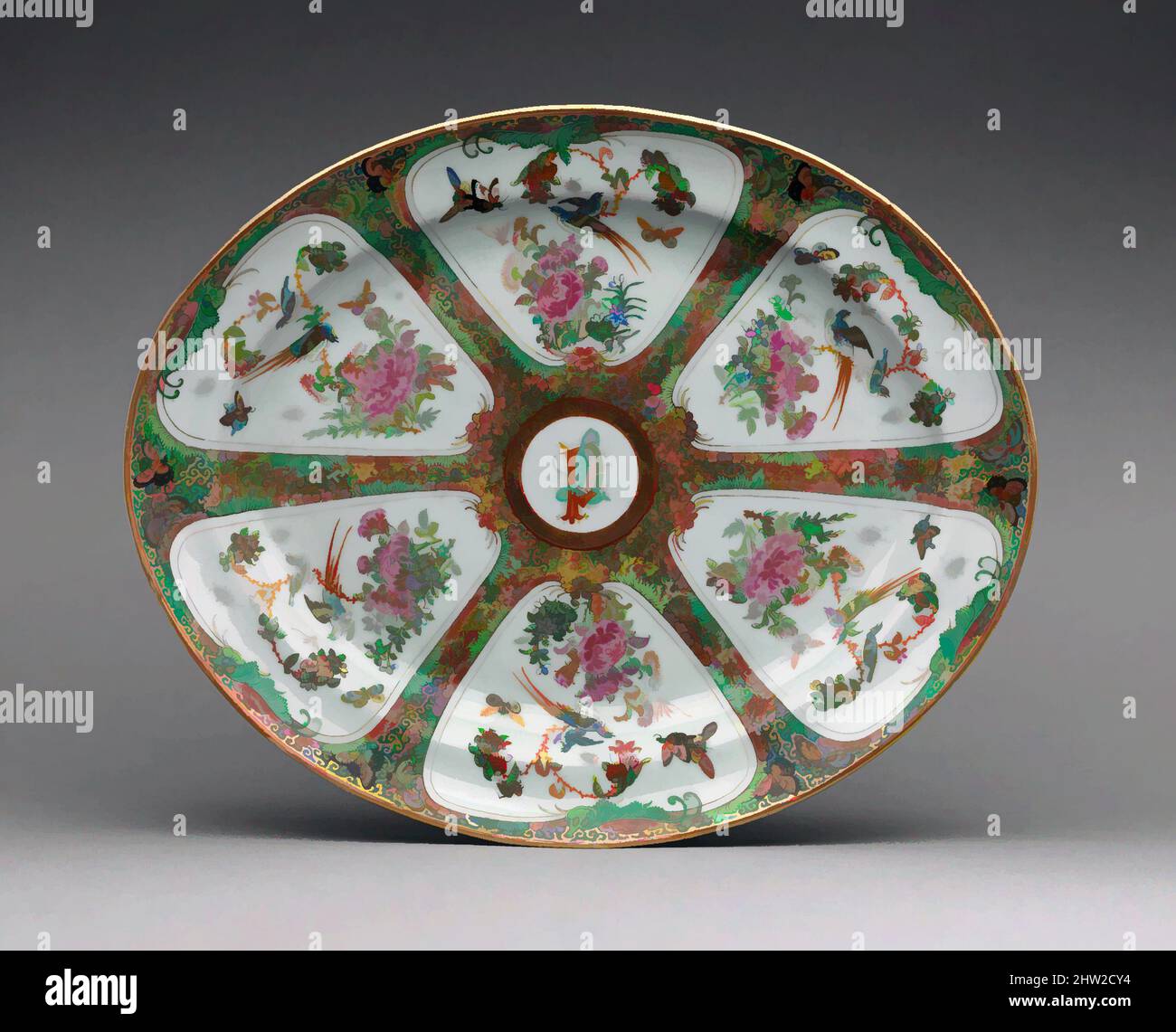 Art inspired by Platter, ca. 1860–66, Made in China, Chinese, for American market, Porcelain, 12 7/8 x 15 7/8 in. (32.7 x 40.3 cm), Ceramics, Classic works modernized by Artotop with a splash of modernity. Shapes, color and value, eye-catching visual impact on art. Emotions through freedom of artworks in a contemporary way. A timeless message pursuing a wildly creative new direction. Artists turning to the digital medium and creating the Artotop NFT Stock Photo