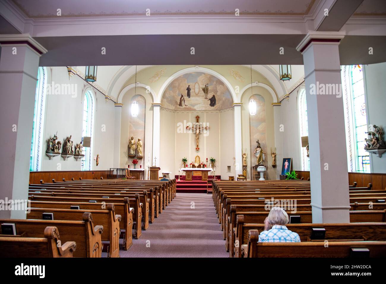 Streets and stores of Cedarburg, Wisconsin, USA. Cedarburg is a city in