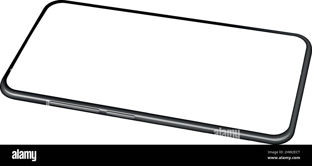 Blank screen smartphone mockup. Realistic display frame Stock Vector